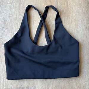 Girlfriend Collective Black Cross-Back Sports Bra